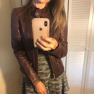 100% leather ox blood jacket